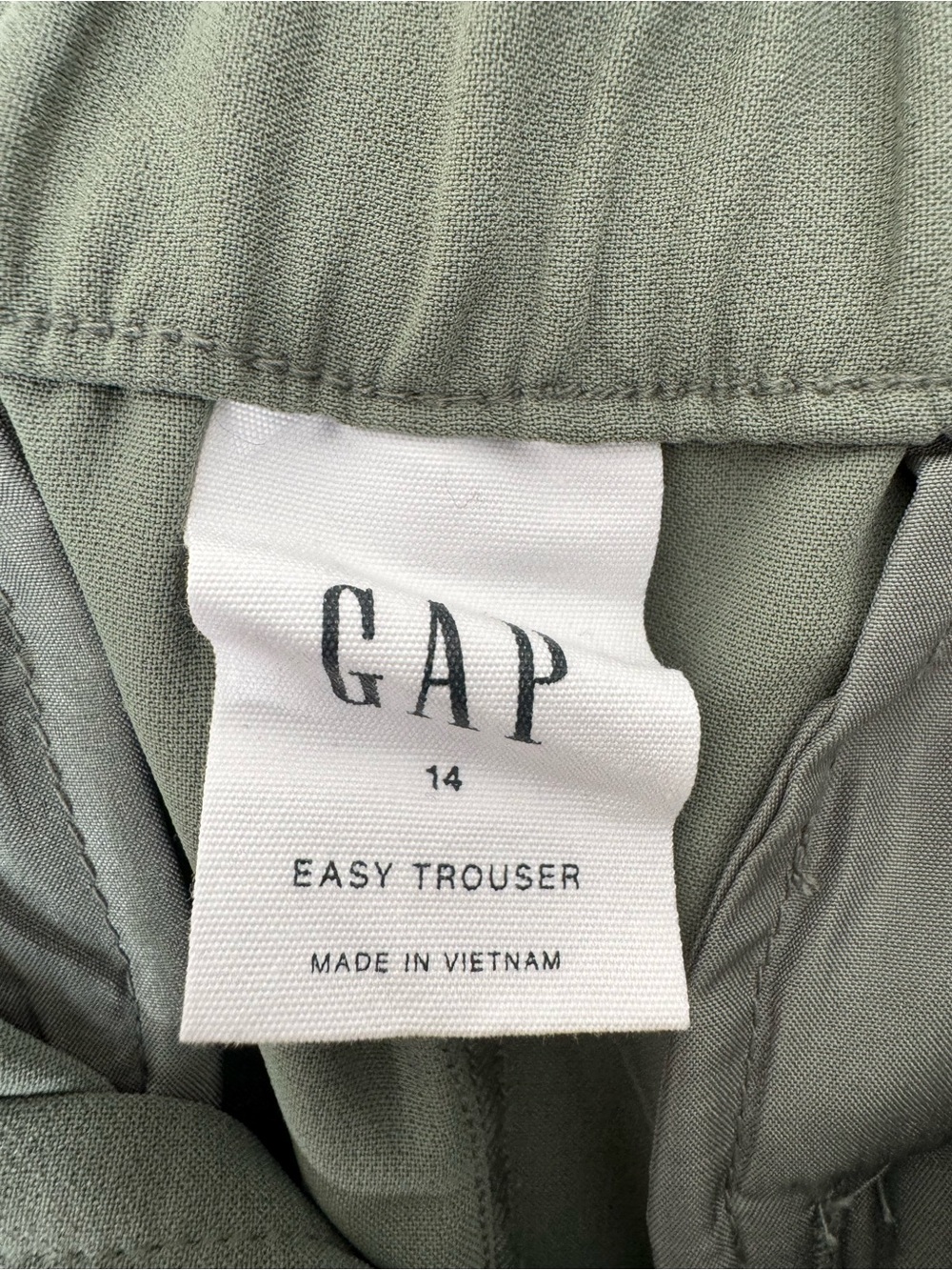 Gap Easy Trouser Wide Leg Cargo Pants Sage Green Utility Office sz 14 - Picture 9 of 12